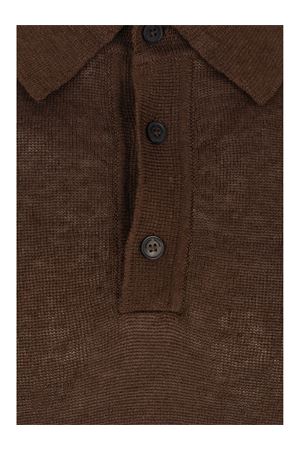 Polo in lino color marrone ROBERTO COLLINA | 261MYA2002408